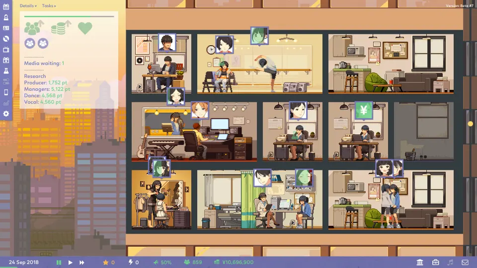 A cutaway of the agency building, floor by floor