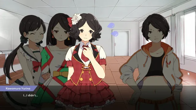 Four idols in stage outfits backstage